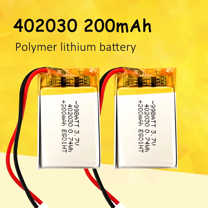 1-10pcs 402030 3.7V 200mAh Lithium Polymer Battery for SModel Aircraft Drone Solar Light Beauty Instrument Bluetooth Speaker GPS
