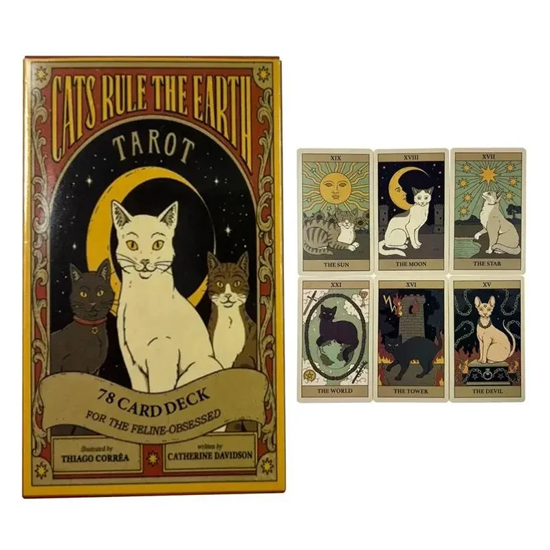 Cats Rule The Earth タロットカード A 78 デッキ Oracle English