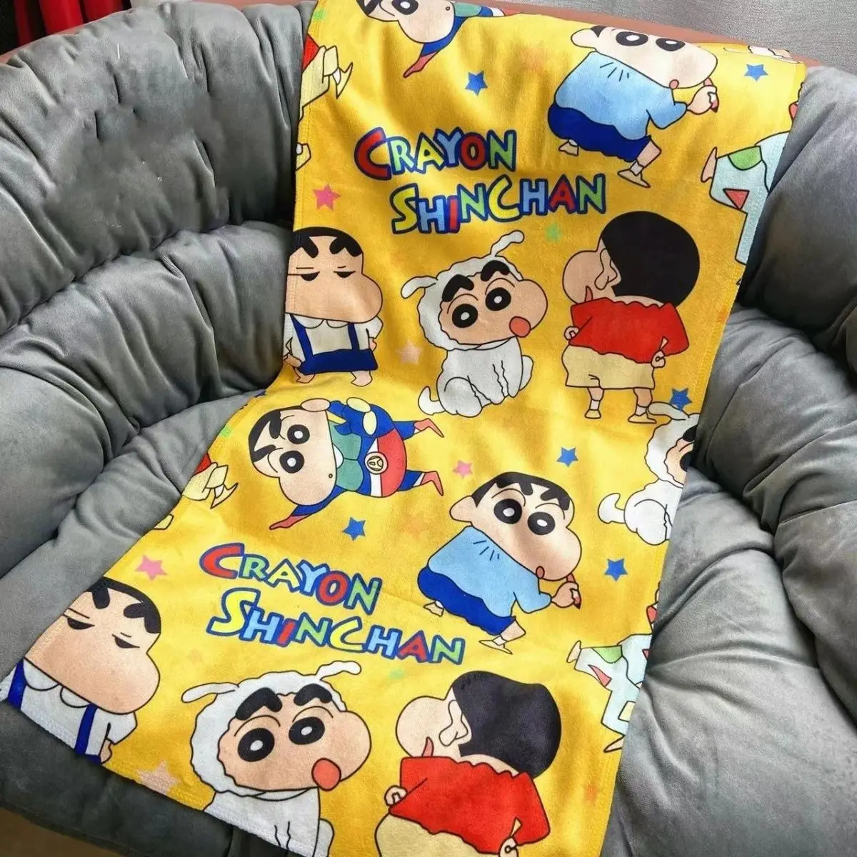 2024 New Crayon Shin-Chan Towel Convenient Travel Cartoon Kawaii Candy Color Couple Style Absorb Water Towel Holiday Gift Toys