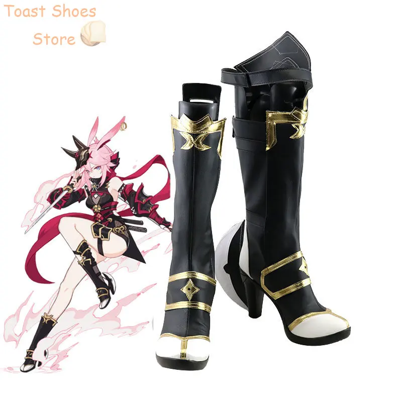 Game Honkai Impact 3 Yae Sakura Cosplay Shoes PU Leather Shoes Halloween Carnival Boots Prop Costume Prop