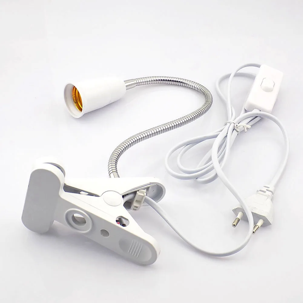 E27 Flexible Lamp AC power base holder Plugs Holder desk Clip socket EU US UK E27 for Book living room night light grow LightsR1