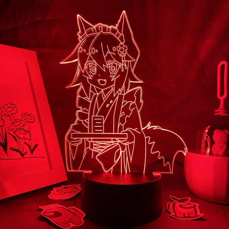 

Anime The Helpful Fox Senko San 3D LED Neon Nightlight Birthday Gift for Friend Otaku Bedroom Decor Manga No Senko San Lava Lamp
