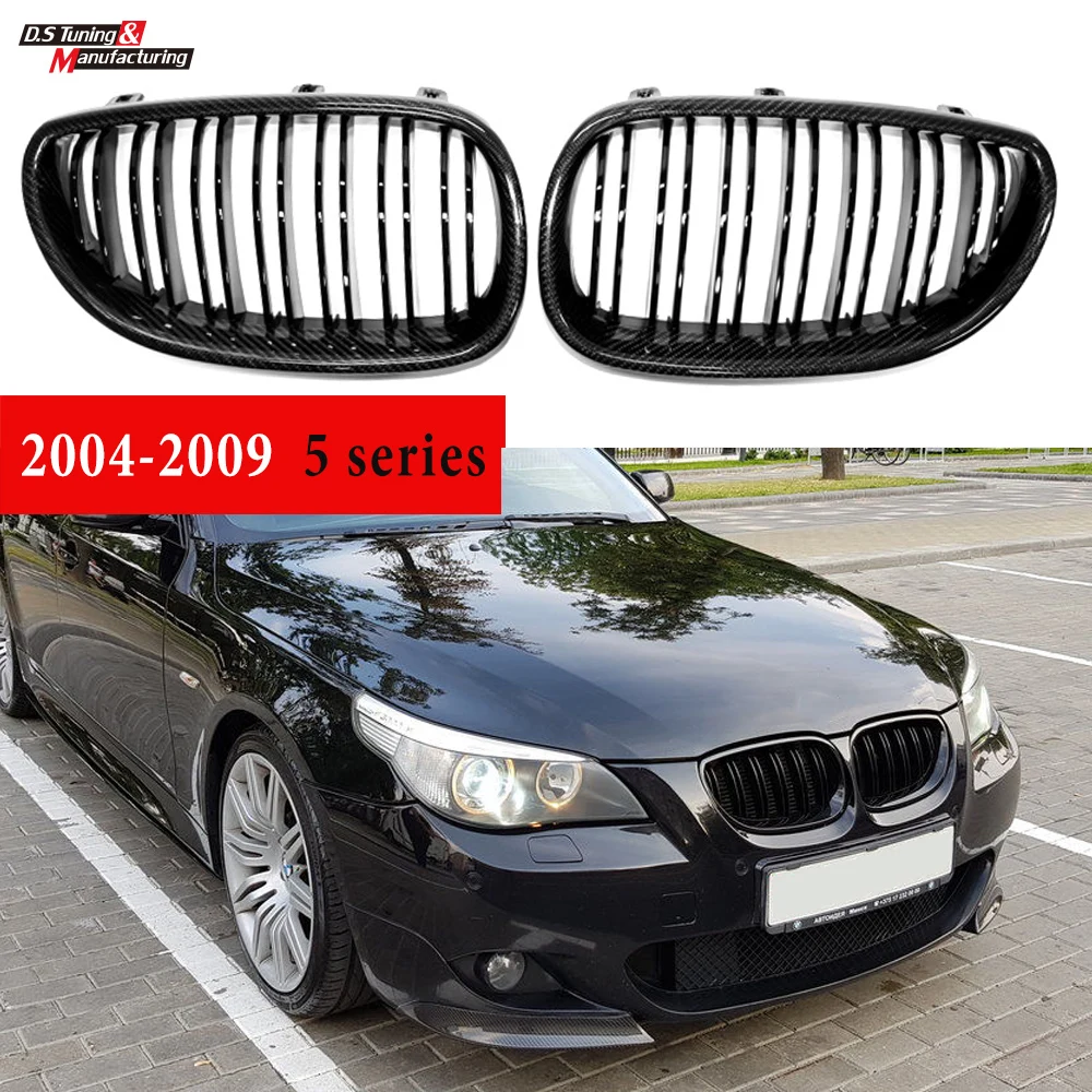 

Carbon Fiber Car Styling Front Bumper Kidney Grille For BMW 5 Series E60 E61 2004 - 2009 Wagon Sedan Replacement Racing Grills