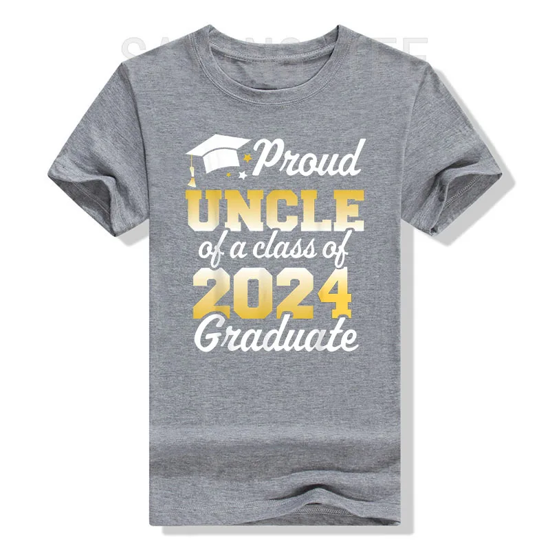 Proud Mom of A Class of 2024 Graduate Mother Senior Family T-Shirt Funny Dad Aunt Uncle Grandma Grandpa Sister Brother Tee Tops