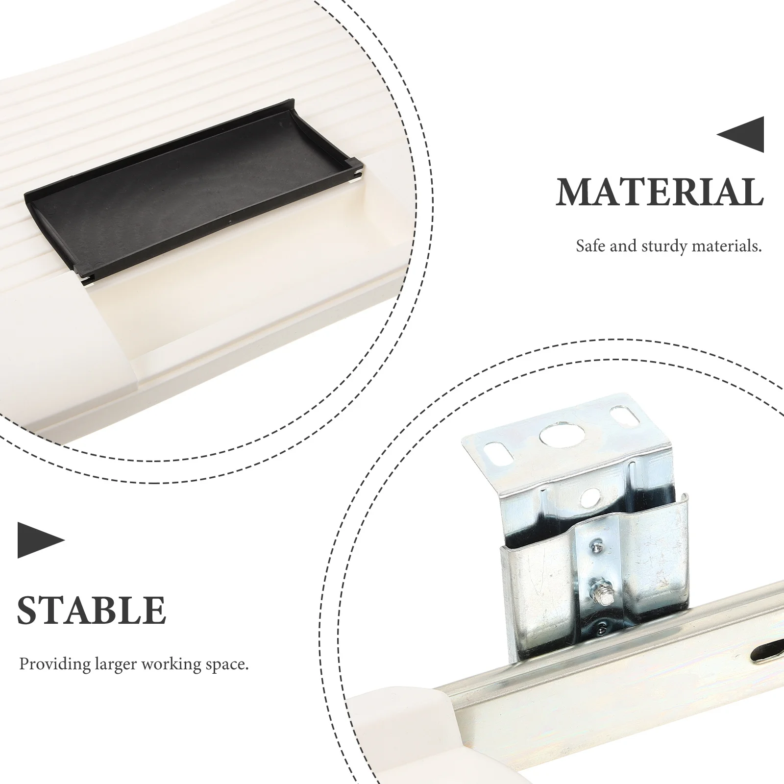 

1 Set Under Desk Keyboard Tray Slide Out Large Bearing Space Keyboard Drawer For Office Ergonomic Use Multi-Purpose Storage Tray