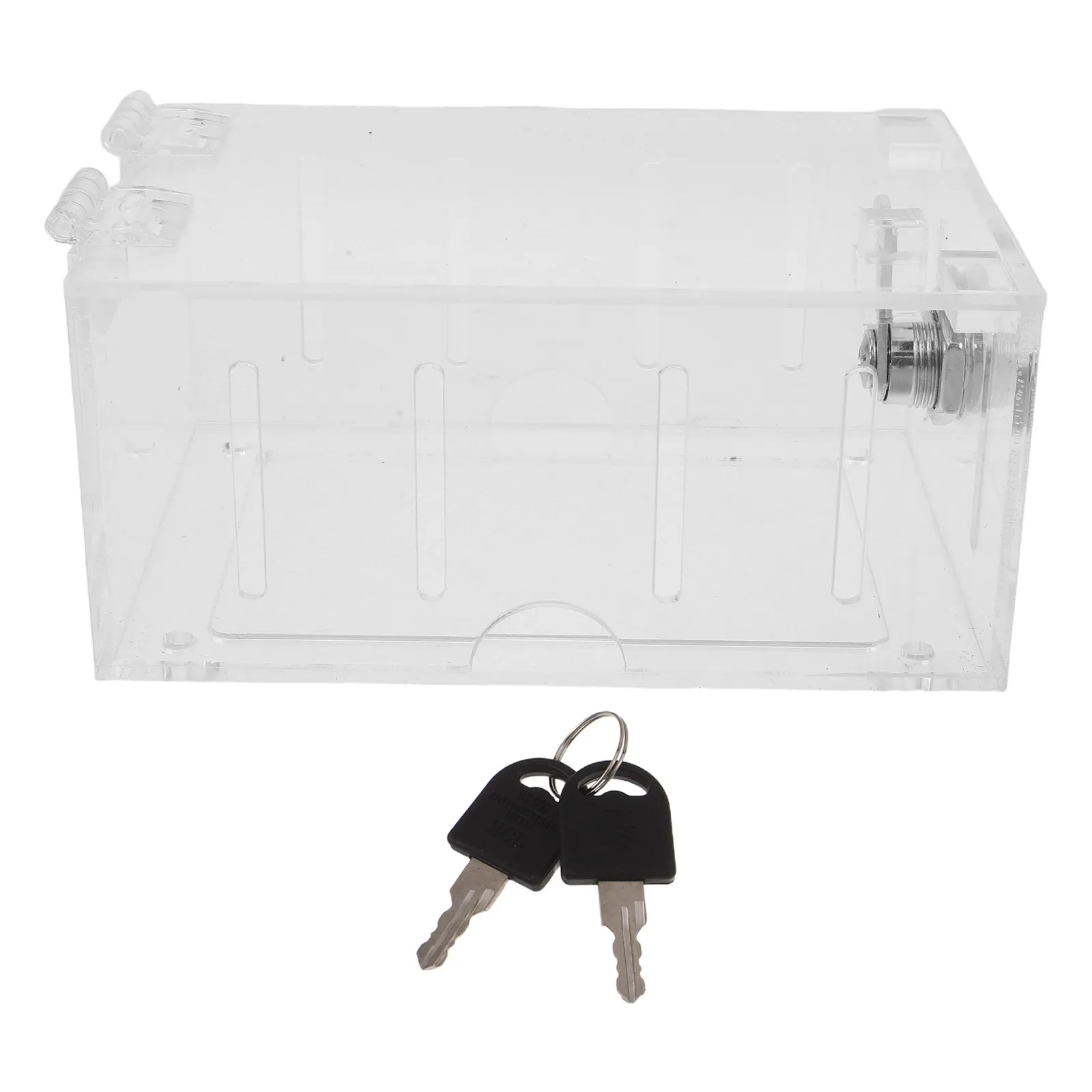 

Thermostat Protection Box Clear Acrylic Lockable Cover 6X4.3 Inch For Wall Mount Models Dustproof Moisture Resistant