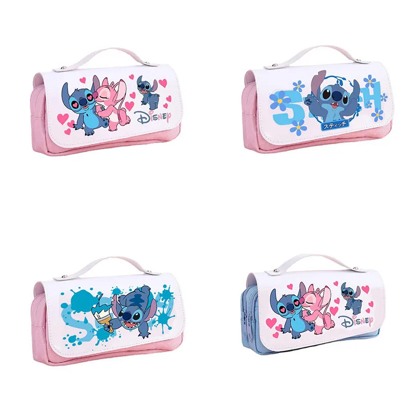 

NEW Cartoon Stitch 3D Printed Flap Pen Bag for Kids Stationery Box Pencil Case and Secondary School Student School Bag Gift