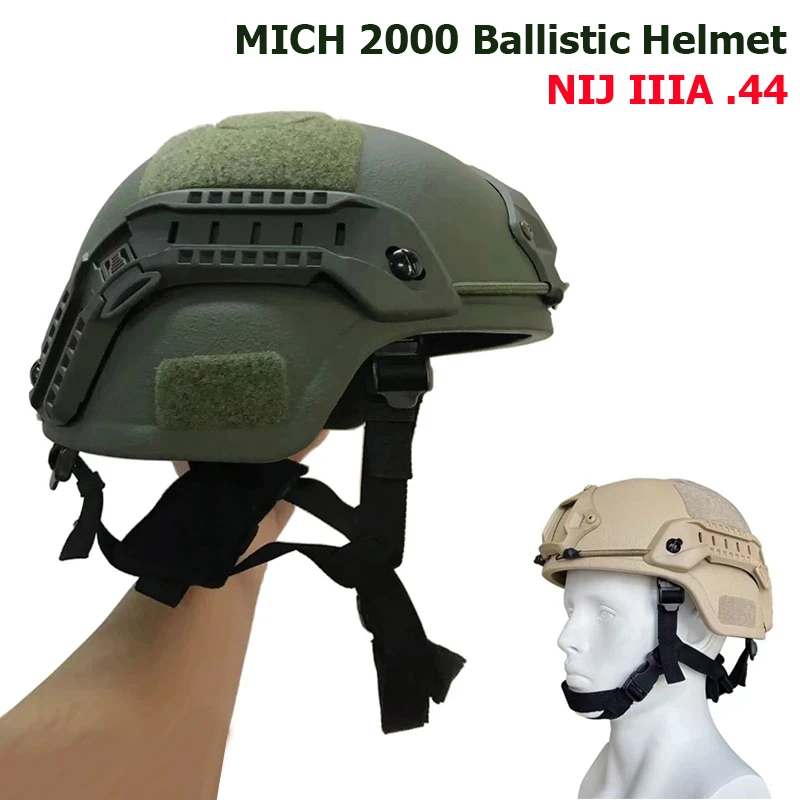 ISO Certified MICH 2000 NIJ IIIA 7.62 Ballistic Helmet Safety Protection Aramid Kevlar Fabrication War Core Ballistic Helmet