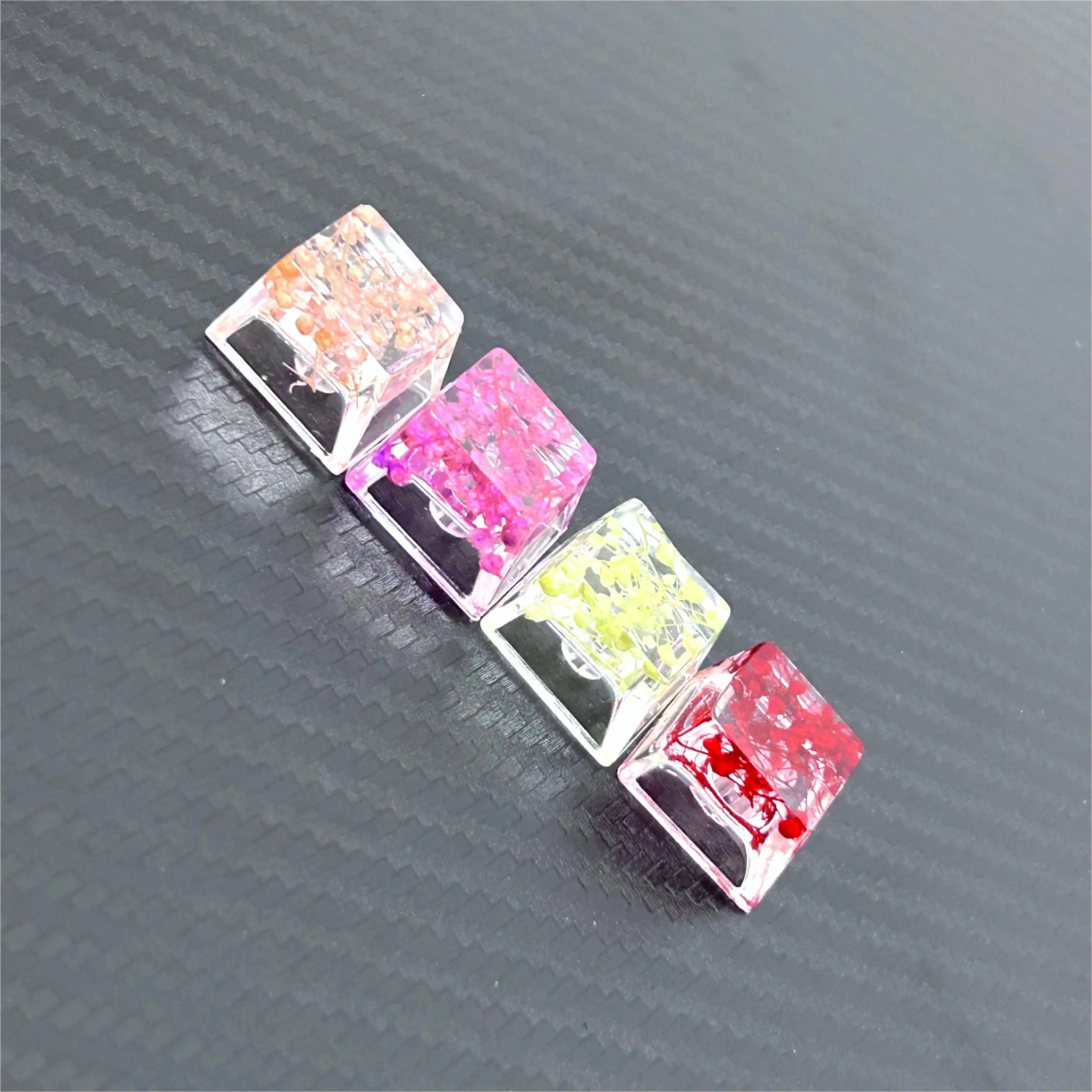 Drop Glue DIY Resin Transparent Dry Spline Cap Full Sky Stars True Flower Mechanical Keyboard Keycaps Personalized Keycap