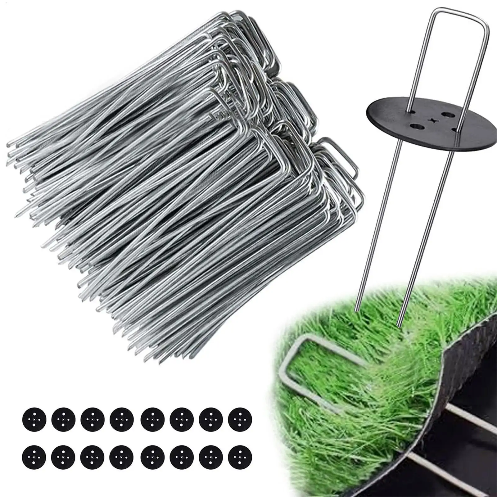 

Garden Nails Artificial Turf Stakes Staple Heavy Duty Galvanized Non-Rust Nails For Landscaping Securing Fabric Barrier Fence