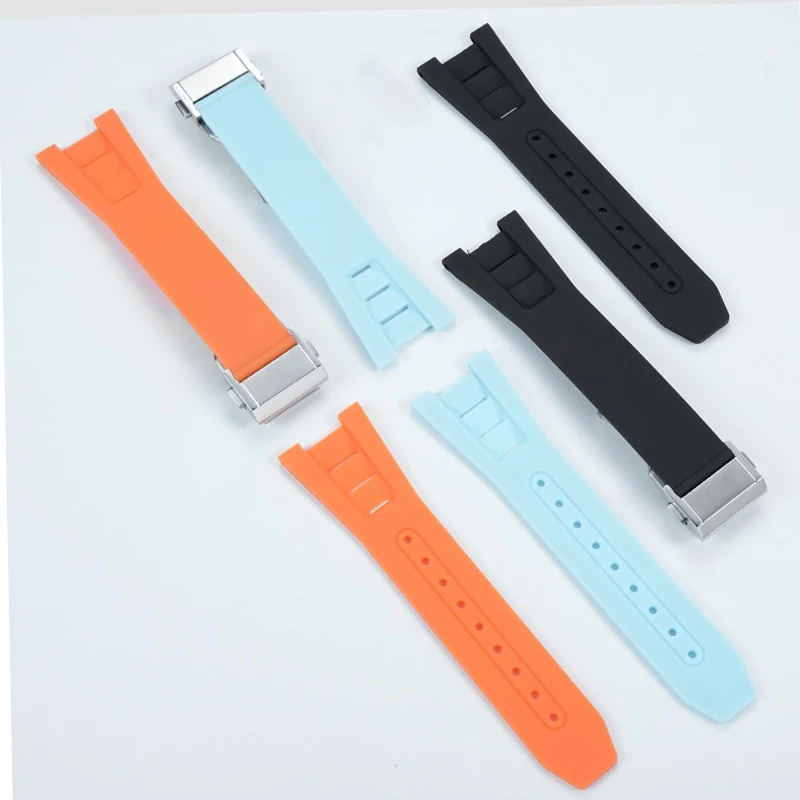 For Bell Ross INSTRUMENTS BRX5/BR05 watch Band 25mm watch strap Waterproof Bracelet Black Orange Blue New TPU Ruuber strap