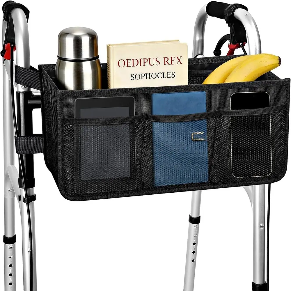 

Enhanced Stability Walker with Cup Holder and Spacious Bag - Anti-Tip Design