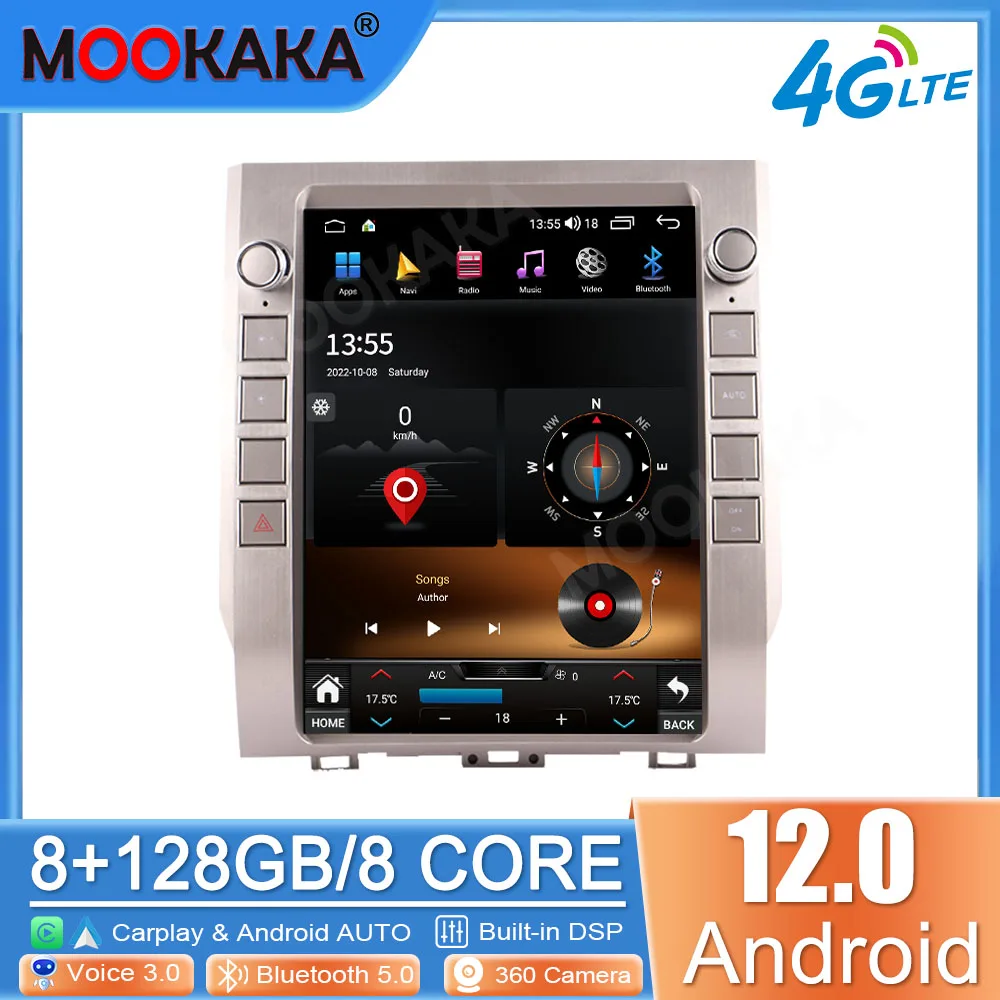 

For Toyota Tundra 2013-2020 CARPLAY Android 12 Car Radio Stereo Receiver Autoradio Multimedia Player GPS Navigation