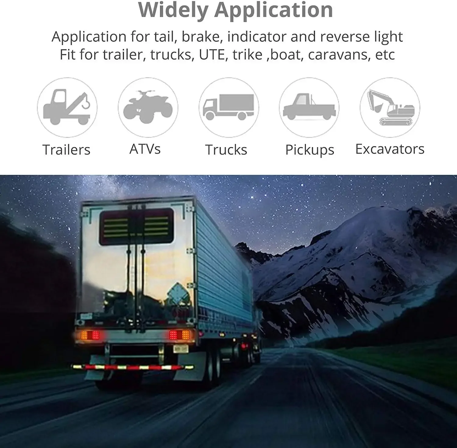 2 PCS 24 LED Trailer Tail Lights 12V Waterproof Stop Turn Tail Lights Red & Yellow for RV Camper Van Lorry Tractor