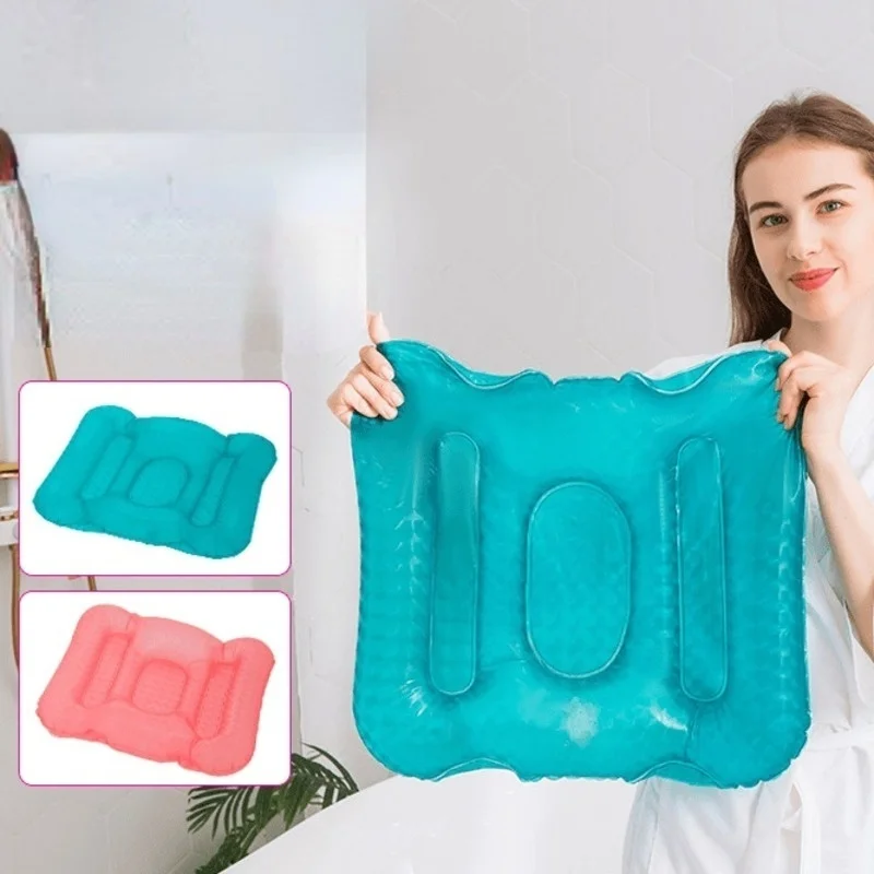 SPA Bath Inflatable Bathtub Cushion Soft Thickened Anti Hemorrhoid Seat Hip Support Mat Suction Cup Water Injection Cooling