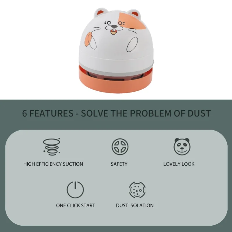 Desktop Vacuum Cleaner With Vacuum Nozzle Cleaning Brush Portable Mini Table Dust Vaccum Cleaner For Cleaning Dust Crumbs