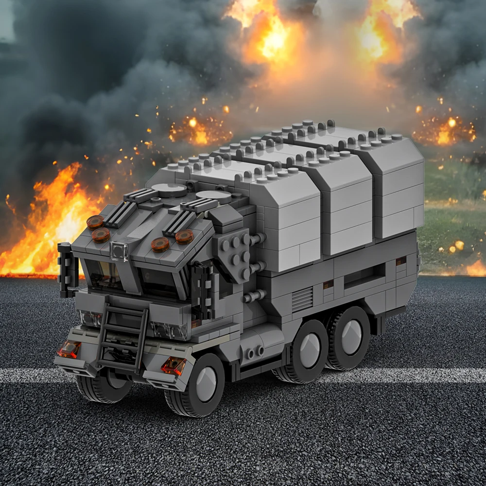 Bloques de construcción de camiones militares futuristas, conjunto de bloques de construcción MOC, bloques de modelismo, juego de juguetes tecnológicos para niños, regalo de cumpleaños, 537 Uds.