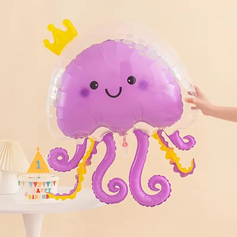 Cartoon Quallen Aluminium Folie Ballon Ozean Meerjungfrau Thema Geburtstag Party Dekoration Geschlecht Offenbaren Baby Dusche Foto Requisiten – Detail 7