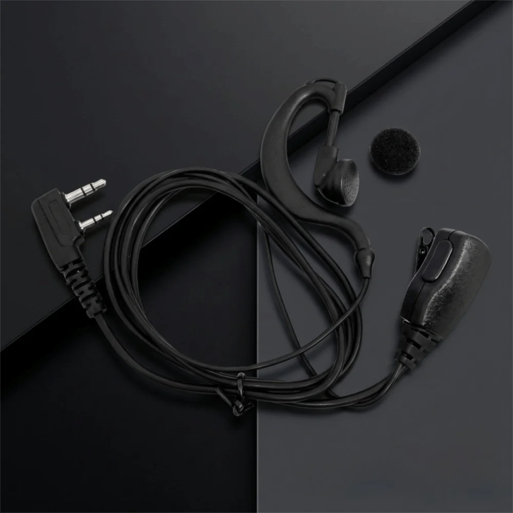 Wired Walkie-Talkie Headset Earhook Design K Type Walkie Wired Earphone 2 Pin M Plug Over Ear Two Wired Earpiece