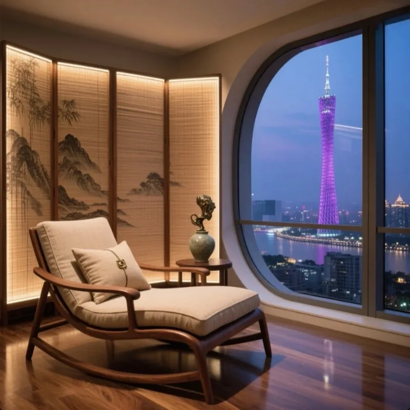 Furniture North American ash wood fashion leisure custom rocking chair Song's aesthetics living room study furniture