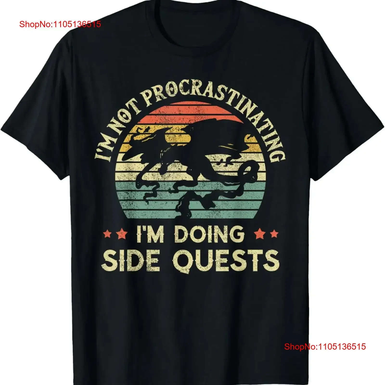 I'm Not Procrastinating Doing Side Quests Retro Vintage T Shirt  vintage Washed Soft Stretched Breathable Top For Everyday Wear