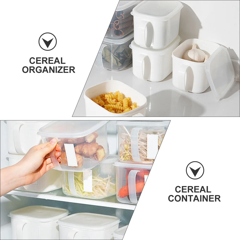 

2Pcs Food Storage Containers Kitchen Cereal Organizer PP Pe Material Lid Handle Fresh Keeping Dry Food Can