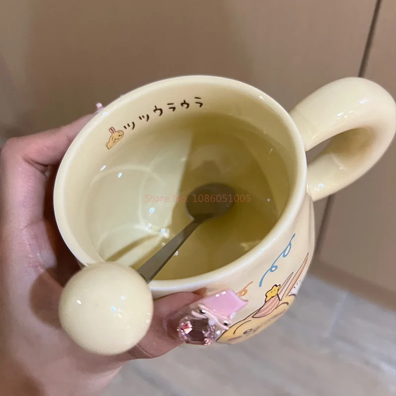 Taza de té Kawaii Miniso Chiikawa Usagi Anime Cute Girl, taza de agua de alta belleza con tapa, caja de regalo, mejor amigo, regalo de cumpleaños