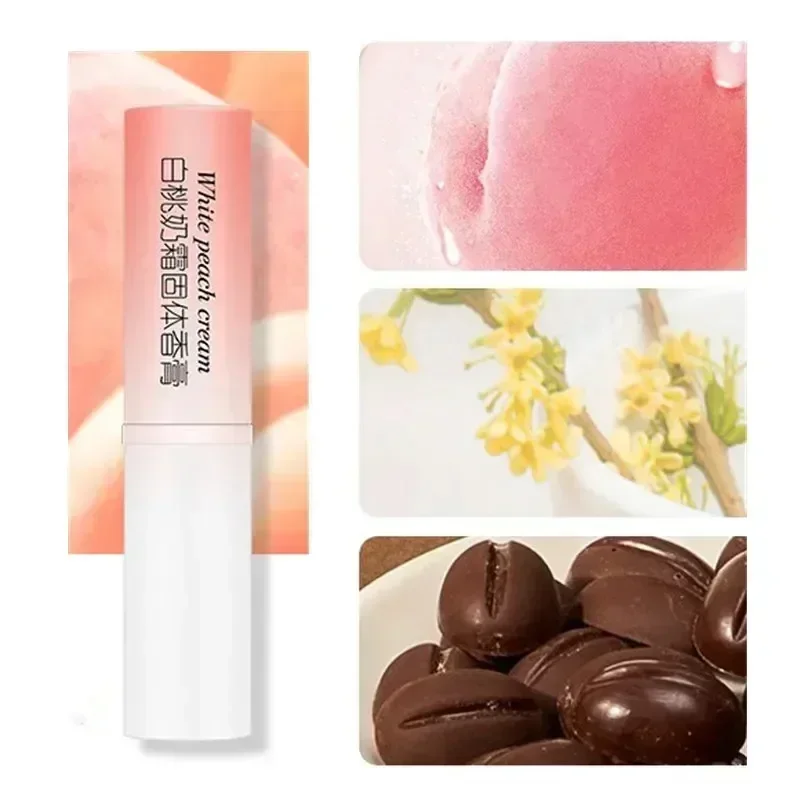 1pc bonito pêssego corpo sólido bálsamo perfumes sólidos bálsamo das mulheres dos homens mini fragrâncias de longa duração natural fresco desodorantes