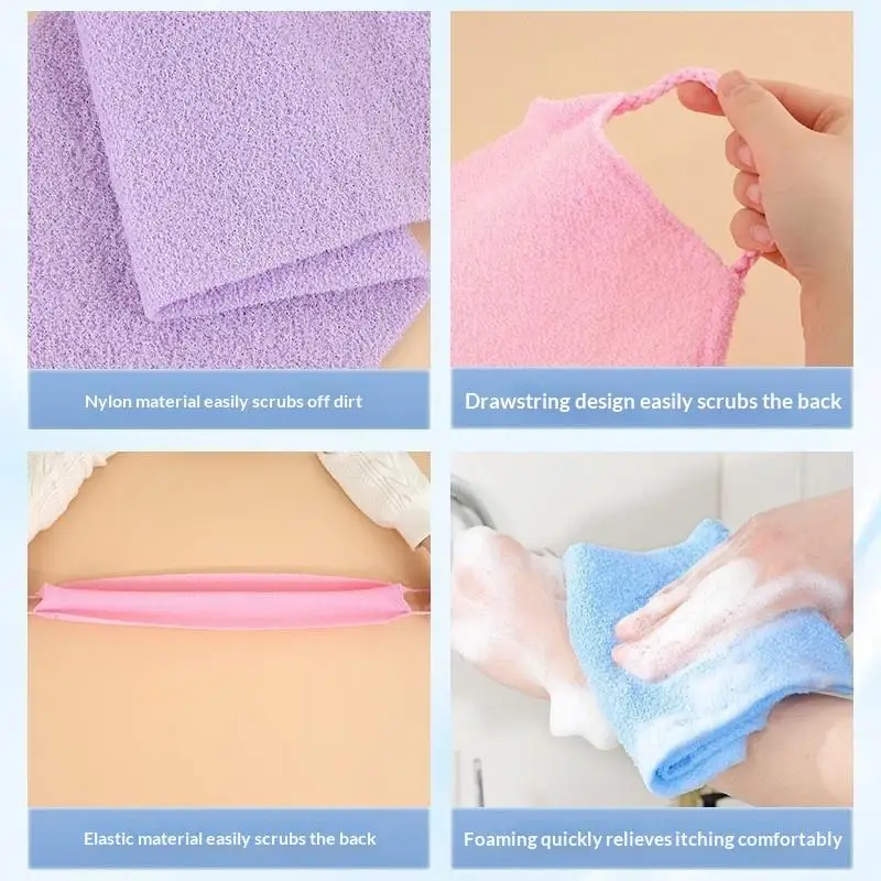 2pcs African Net Bath Body Exfoliating Long Net Double-Sided Shower Body Scrub Back Scrubber Skin Smoother Beauty Skin Bath Wash
