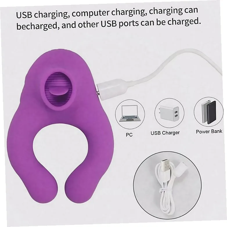 Unisex Vibrator With Male Penis Ring Features Tongue Licking Sex Toy  Vibrator Scrotum Massager Cock Ring Clit Stimulator view 6