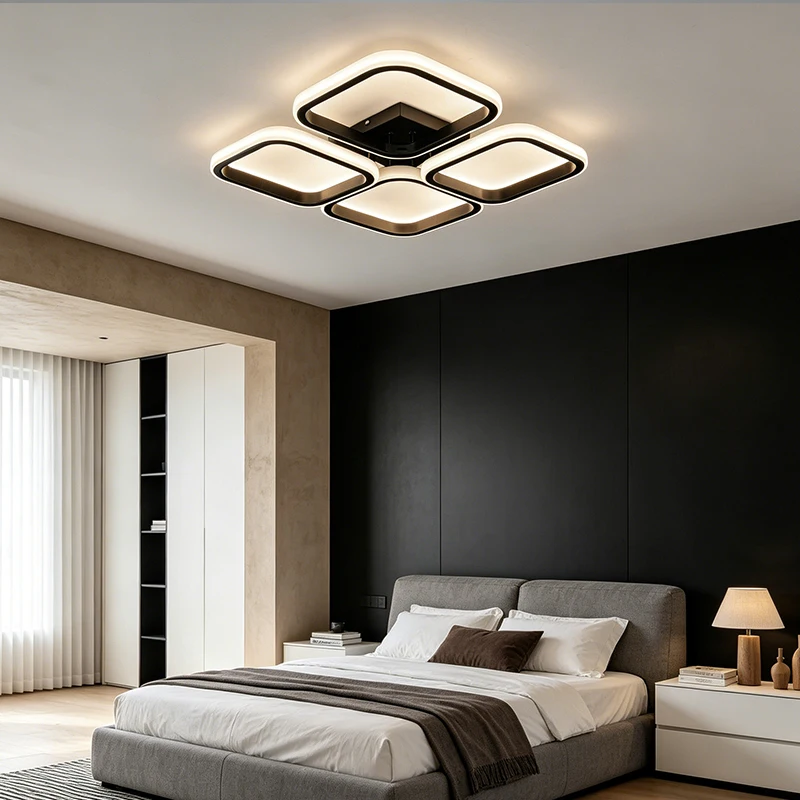 Modern LED Ceiling Light, Dimmable Acrylic Ceiling Lamp Flush Mount Ceiling Light Fixture for Bedroom Living Room Dining Room