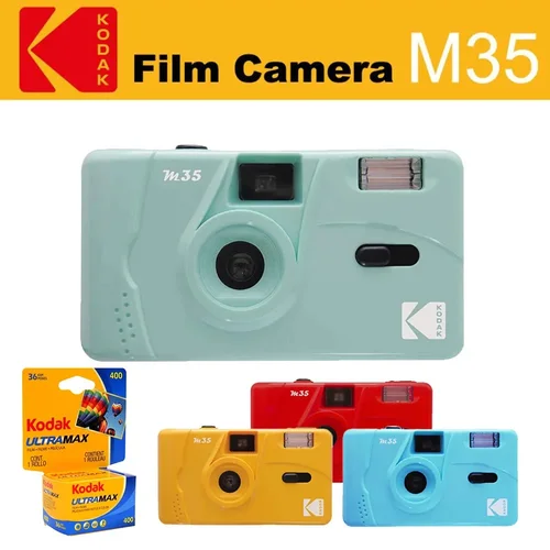 Imagen 2 del producto Cámara de película Kodak M35 M38, cámara de película Manual Retro de 35MM, máquina de película no desechable con función de Flash Instax