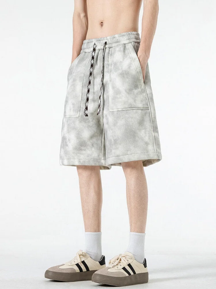 

American Retro Tie Dye Basketball Shorts Men's Summer Loose Five-Point Casual Mid-Length Pants Youth Fashion Trend Brand