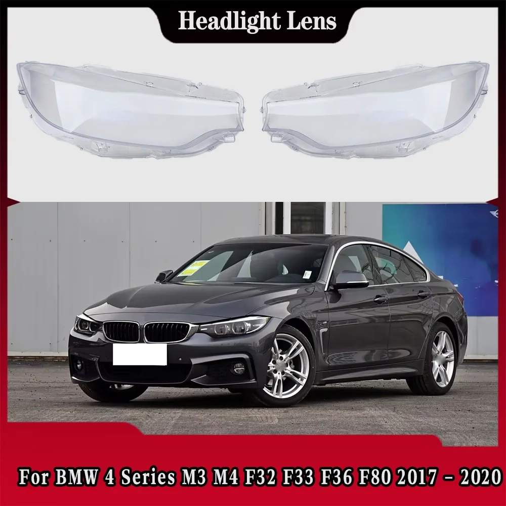 

For BMW 4 Series M3 M4 2017 2018 2019 2020 Headlamp Cover Transparent Lampshade Headlight Shell Mask Lens Plexiglass