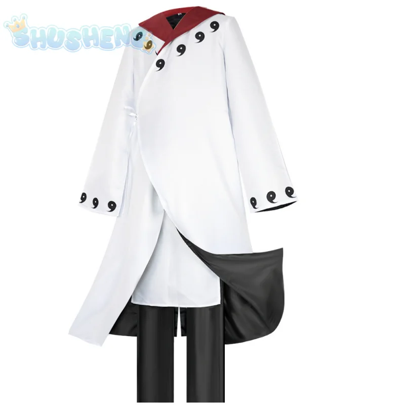 Uchiha Madara Anime NARUTO Cosplay Kostüm Weiß Hübscher Mantel Hemd Hosen Zubehör Set Halloween Karneval Frau Mann Uniform