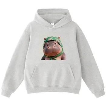 Felpa con cappuccio stampata d...