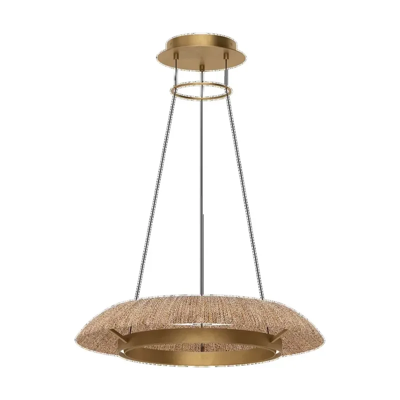 Modern Elegant Brass Chandelier Warm White LED Strip Light Mini for Indoor Hanging for Living Room Bedroom Dining