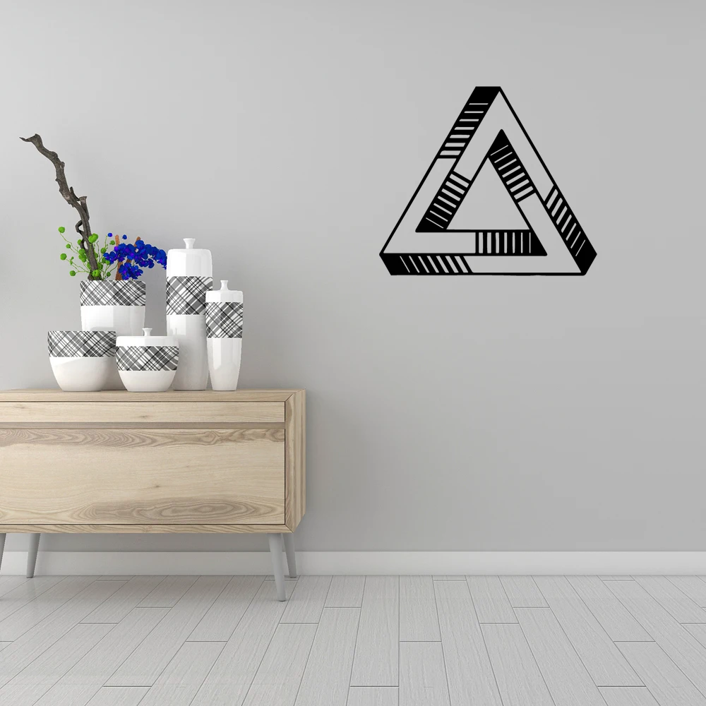 1 pc hot sale Black and white solid triangle Pvc Wallsticker Decals Home Decor For Living Room Kids Room Sticker Mural