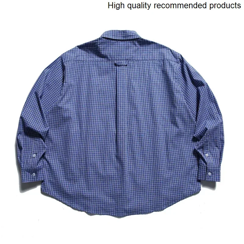 

Cityboy Japanese Korean Oversize Fashion Plaid Shirt Men Streetwear Loose Casual Long Sleeve Plus Size Fat Shirts Blouses