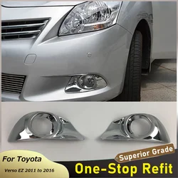 For Toyota Verso EZ 2011 2012 2013 2014 2015 2016 ABS Chrome Car Front Fog Light Lamp Cover Frame Sticker Auto Accessories