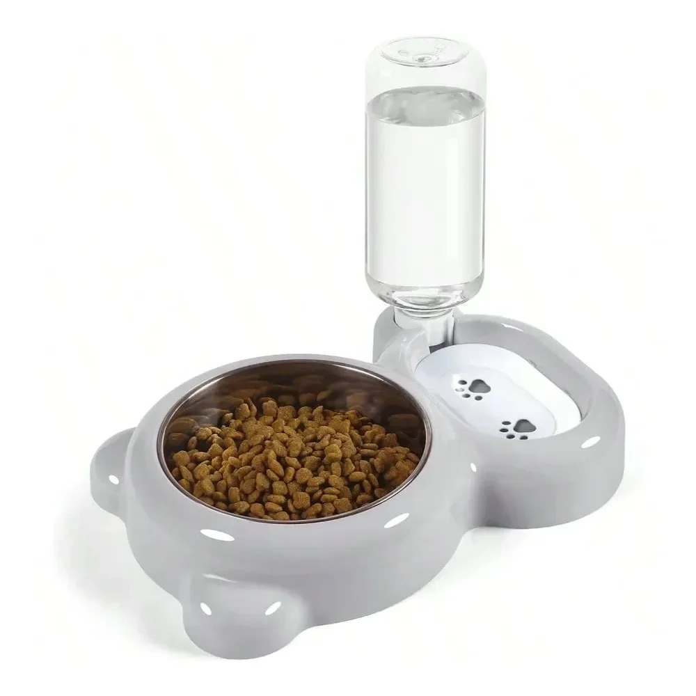 

Товары для собак: миски, наборы для кормления с дозатором и мисками из нержавеющей стали для кошек и маленьких собак, светло-голубой цвет.