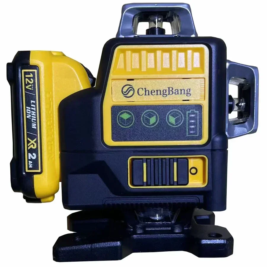 Juego de nivel láser de haz verde con batería de litio de 16 líneas cruzadas, autonivelante, 4d, construcción giratoria automática, Kits de nivel láser
