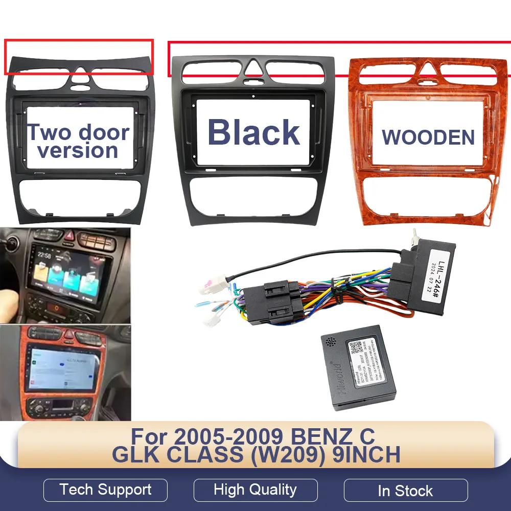 

For 2005-2009 BENZ C /GLK CLASS (W209) 9INCH DVD Stereo audio screen multimedia video CD player MP3 MP5 CD cables Harness frame