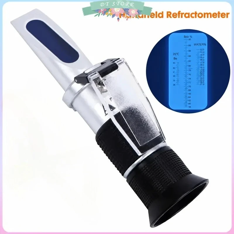 3 in 1 Handheld Refractometer Honey Brix 58-90% Water Content 12-27% Baume 38-43 ATC Beekeeping Tester Tool