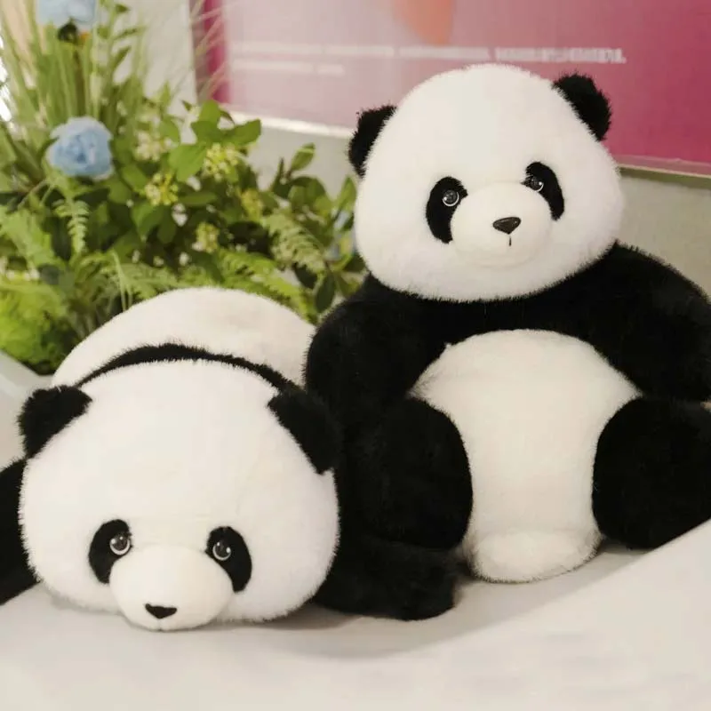 Realistyczna imitacja pięciomiesięczny Huahua Panda pluszowa zabawki Kawaii wypchane zwierzę uroczy miś pluszowy prezent dla dziewczynki