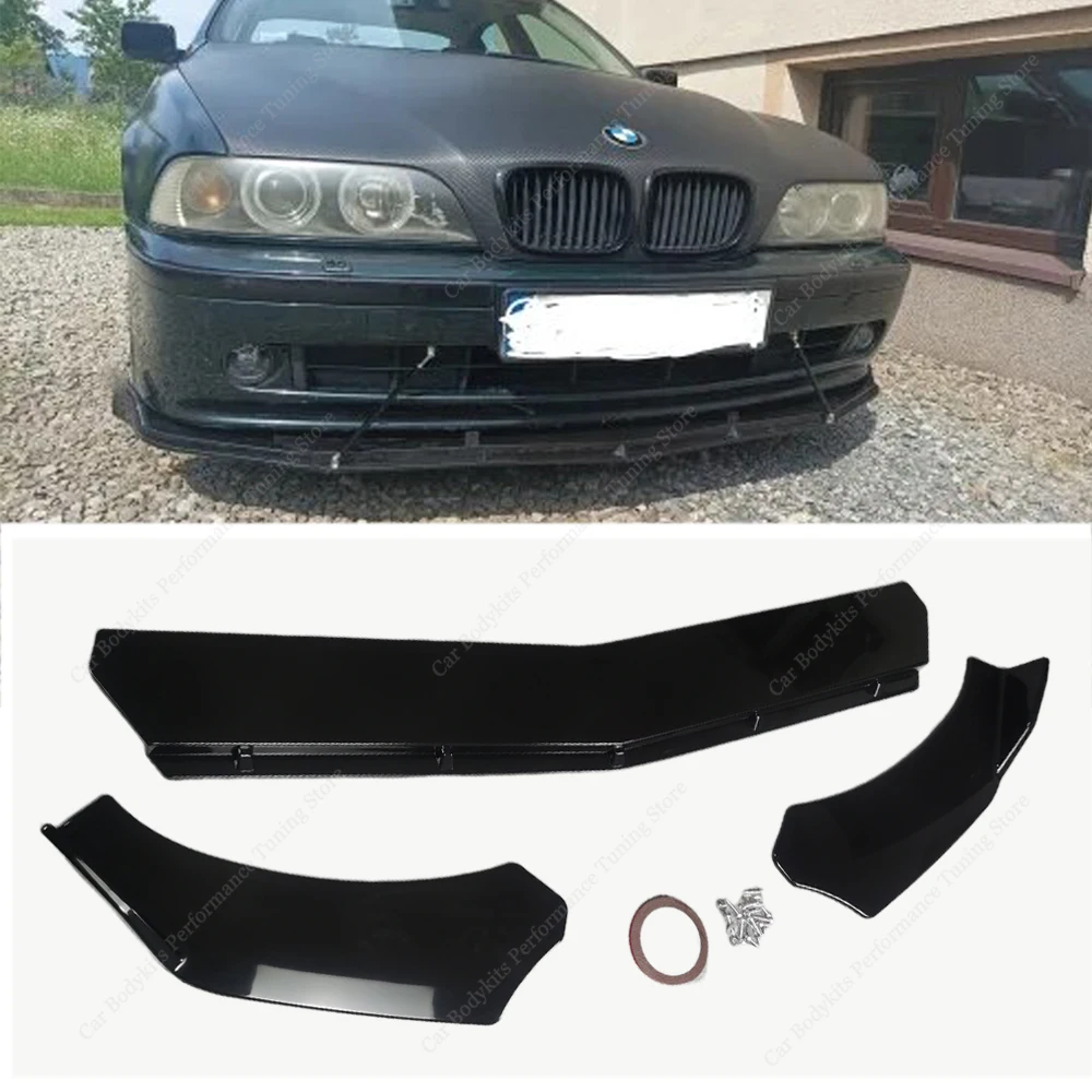 For Bmw E39 Racing Style 3Pcs Front Bumper Lip Spoiler Splitter Diffuser 5 Series 520i 520d 528i 530d 530i 540i 2000-2004 Tuning