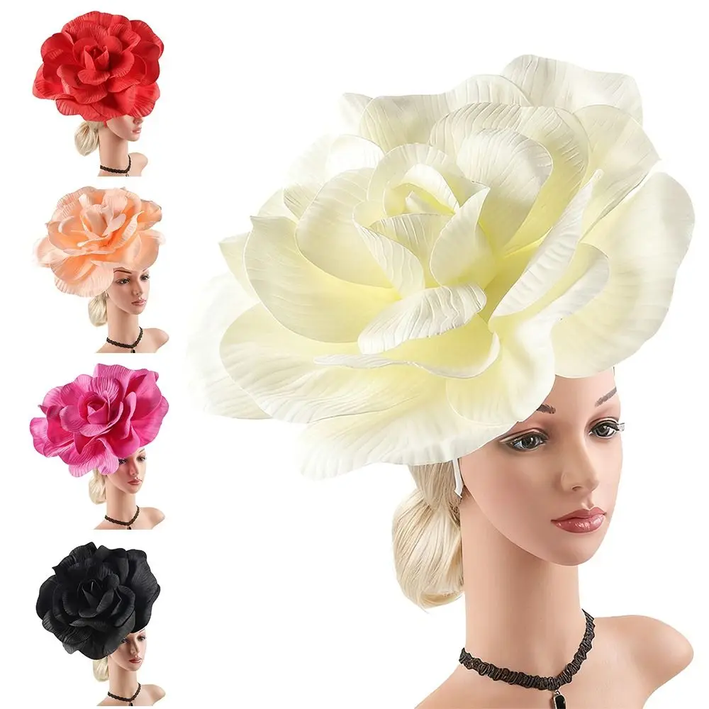 

Elegant Exaggerated Hair Band Large Flower Hair Clip Hat Headdress Hair Accessories Women