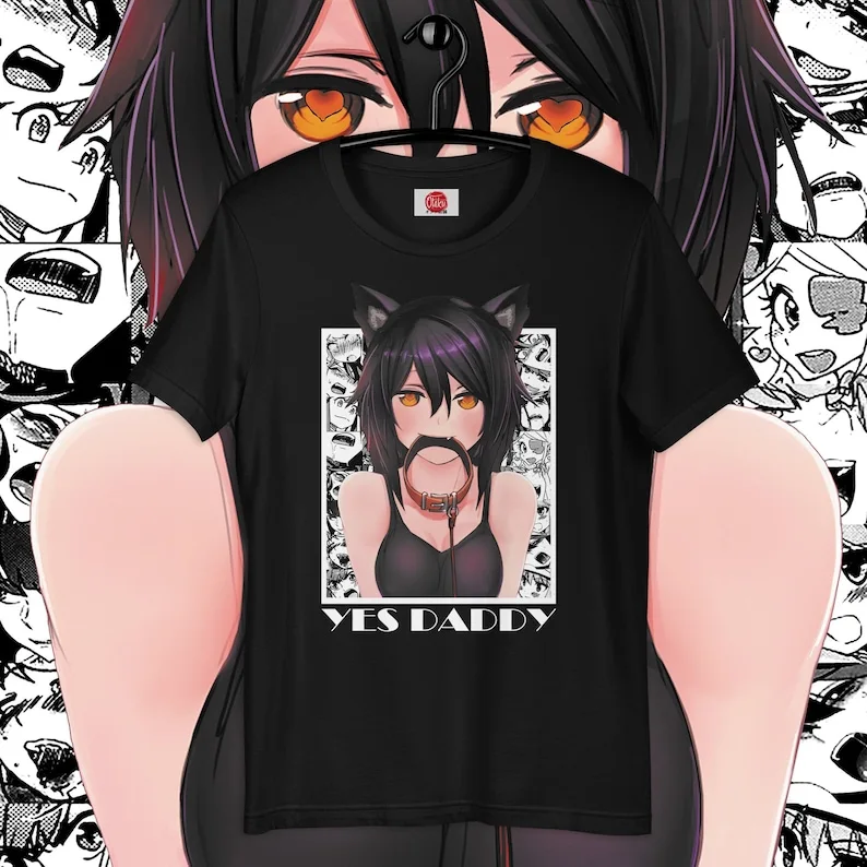 YES DADDY shirt  Neko Anime Cat Girl Tshirt