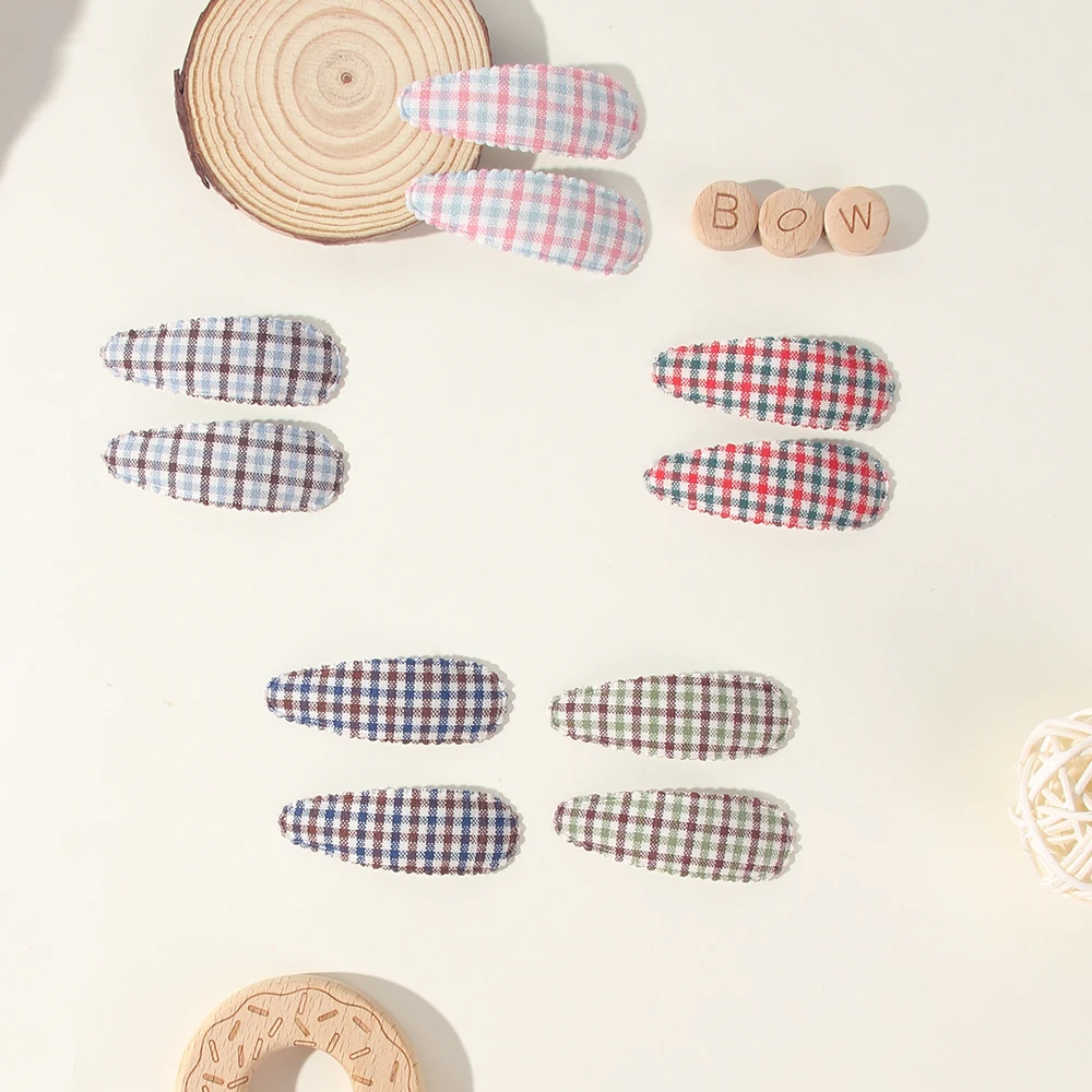 

10Pcs/set Fresh Floral Plaid Mini Cute Hair Clip Kid Girl BB Clip with Rustic Style Sweet Children Hairpin Baby Hair Accessories