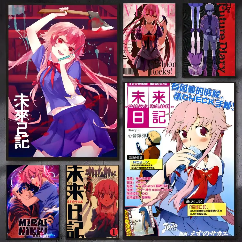 Psychological anime Mirai Nikki Poster Wall Ornament Home Decor Young Decor Fans
